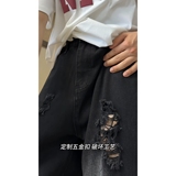 2024破洞男女款牛仔裤现货可供视频XZ503-1K829P55控78，男装牛仔裤，星座503-1