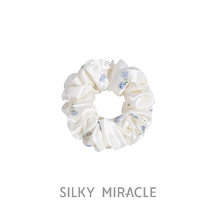 SILKY MIRACLE真丝水晶发圈单只100%桑蚕丝甜美印花头花