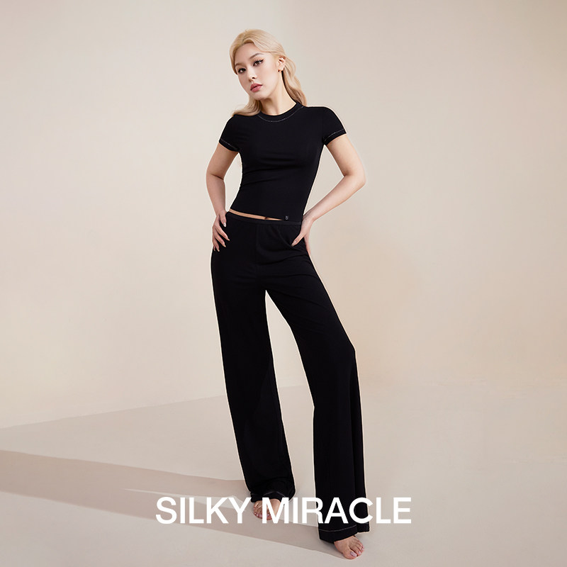 SILKY MIRACLE NUDE真丝莫代尔针织短袖长裤睡衣家居服内衣女