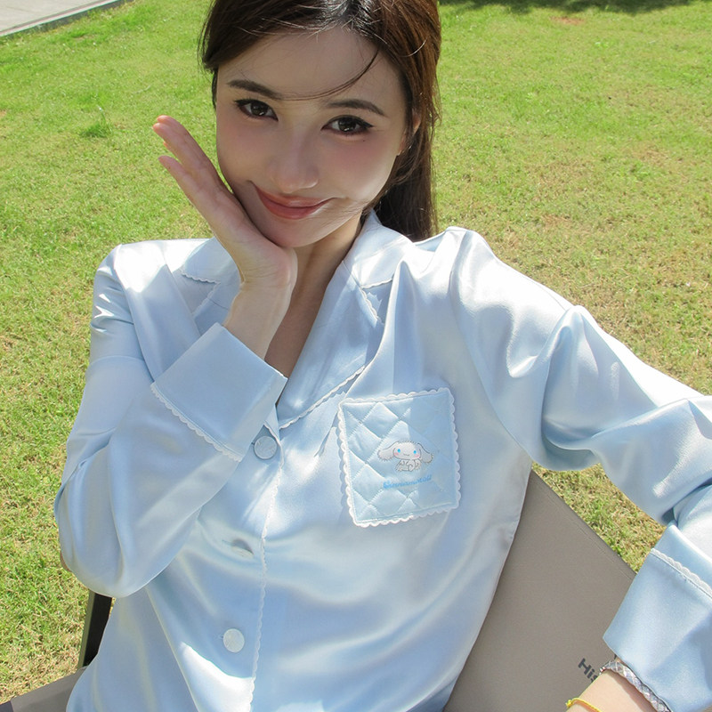 SILKY MIRACLE真丝睡衣Cinnamoroll大耳狗联名玉桂狗新款家居服夏