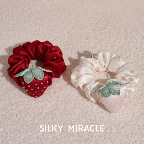 宋茜同款SILKY MIRACLE真丝草莓发圈Strawberry少女头花发饰礼物