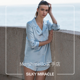 短裤 SILKY 真丝睡衣短袖 套装 MIRACLE国内代购 定制名字家居服外穿