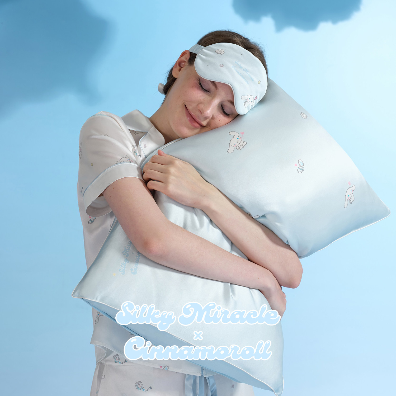 SILKY MIRACLE真丝枕套眼罩Cinnamoroll玉桂狗联名套组旅行礼盒