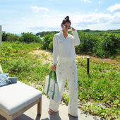 MIRACLEx Hello Kitty联名睡衣网球休闲长袖 SILKY 针织家居服套装