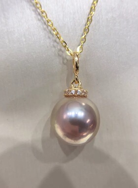 天然淡水珍珠吊坠高亮正圆项链