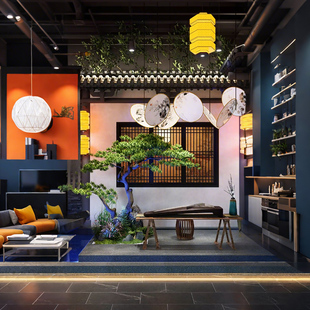 海虹景观大型仿真迎客松景观造景禅意餐厅会所茶室假绿植装饰摆件