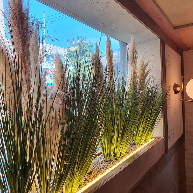 绿植装饰仿真造景美化芦苇铁树植物设计景观搭配室内落地仿真植物