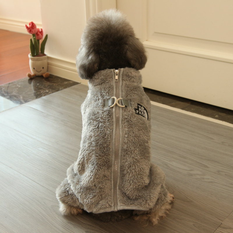 宠物狗衣服秋冬保暖北极绒四脚衣