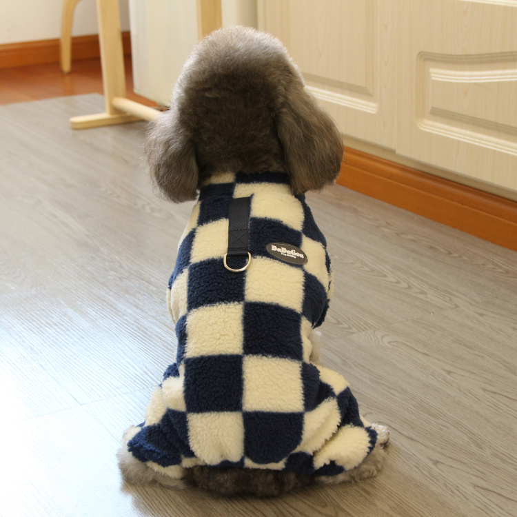 泰迪狗狗衣服秋冬带拉环四腿绒衣