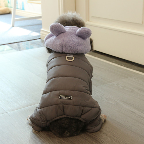 狗狗衣服冬装熊耳朵加厚保暖棉衣