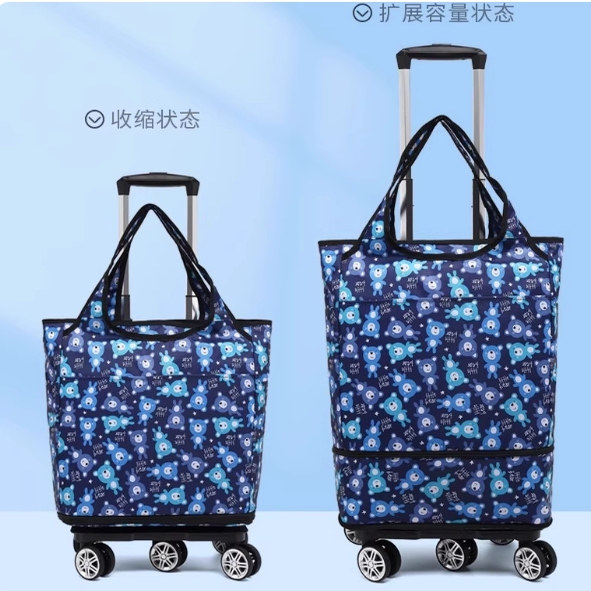 家用买菜小拉车轻便折叠购物车拖轮车便携拉杆行李袋手提包网红潮