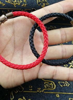 5mm粗包边皮绳手链 周家CharmeXL刺青转运串珠替代钢丝手绳男女生