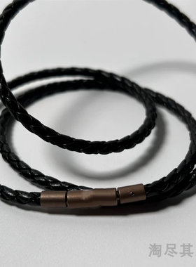 3mm真皮羊皮绳项链绳 适用于周家Charme转运珠颈链绳皮绳手链男女