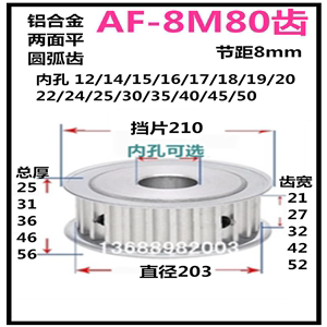 TNF8M80齿同步轮两面平皮带轮