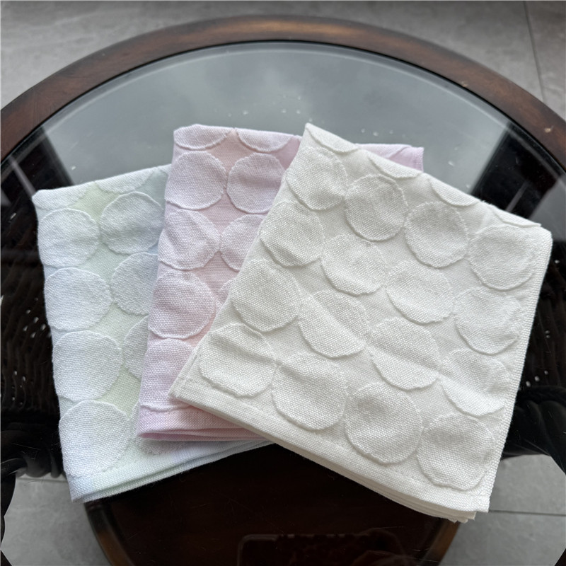 出口日本原单 纯纱布薄款 圆圈舒适吸水简洁 柔软 大方巾 小毛巾