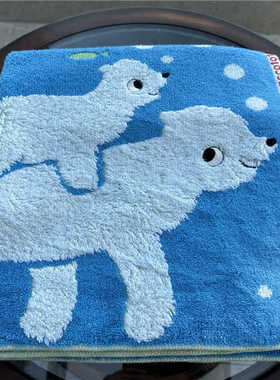 出口日本原单 NY 卡通童趣纯棉柔软全棉蓝色舒适吸水 儿童 大浴巾