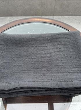 出口日本原单 纯纱布 薄款纯棉柔软全棉深灰色简洁小毛巾被空调毯