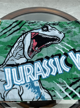 出口日本原单 恐龙绿色纯棉柔软全棉舒适吸水 毛巾 面巾