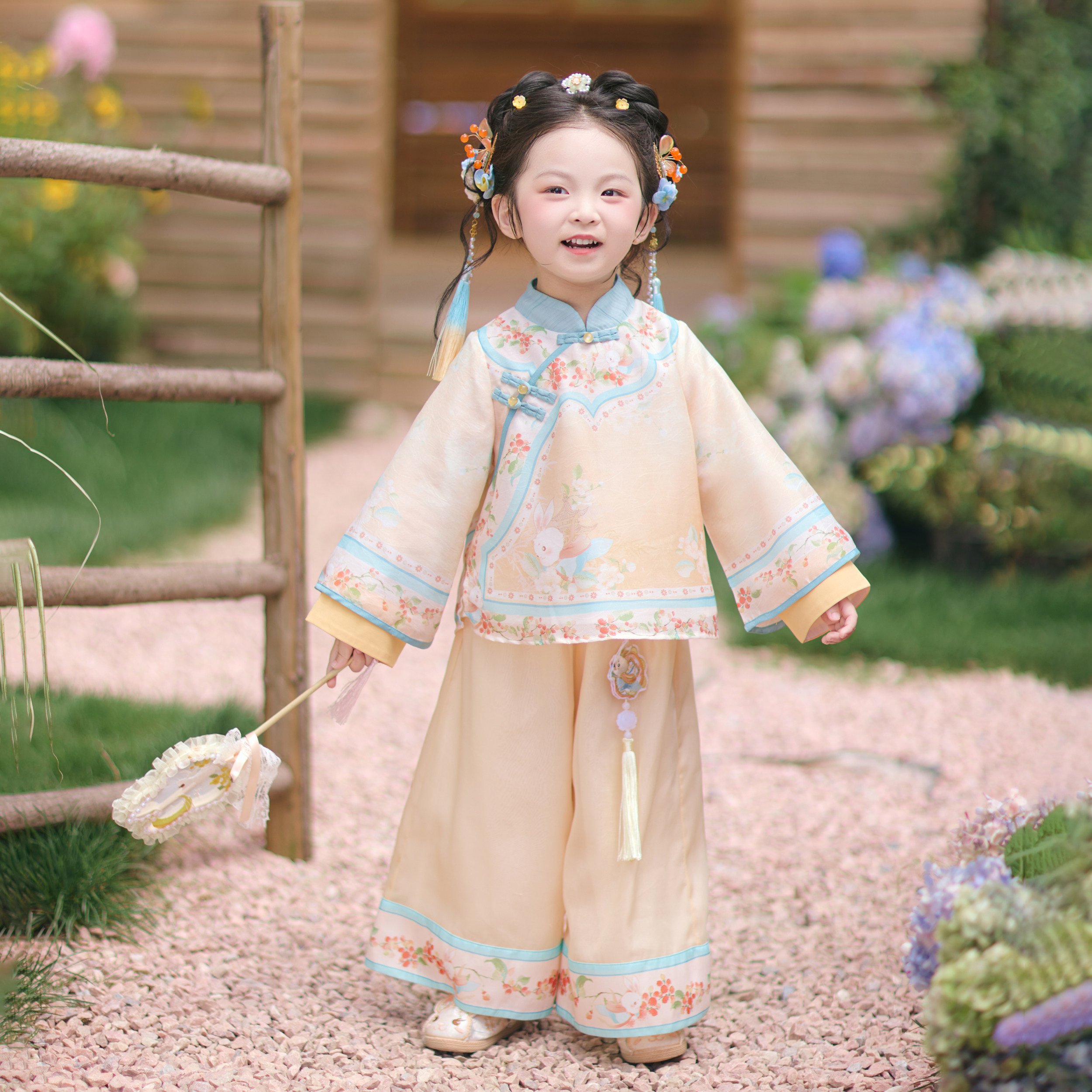 2025秋季新款儿童汉服日常可穿女童套装新中式格格服童装国风古装