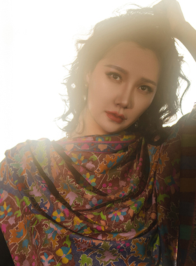 NagarNan-咖标X系列古典红生命树kani那家楠手工披肩围巾12757#