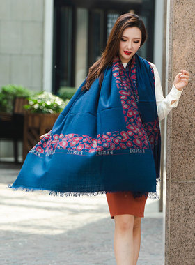 NagarNan-X系列Husain框卡Kani那家楠克什米尔手工羊绒披肩围巾