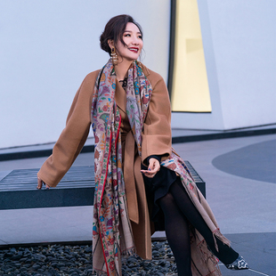 NagarNan-CXN&CAN咖标P系列Gentskani经典原色鸡冠花设计披肩围巾