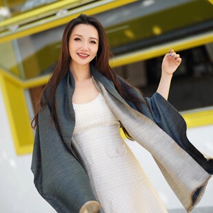 NagarNan-Pashmina系列双面素色stole 那家楠克什米尔手工披肩