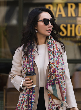 NagarNan-咖标X系列收藏级少见老白绒小色块90年代knai围巾13513#