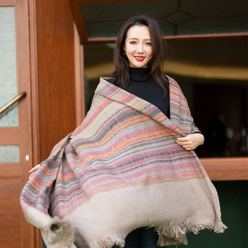 毯子手工羊绒披肩围巾