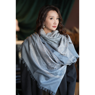 NagarNan-Pashmina 荣誉面料工坊拉圈刺绣克什米尔手工披肩