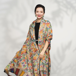 NagarNan-Pashmina系列Gents卡尼Kani枫叶那家楠手工羊绒披肩围巾