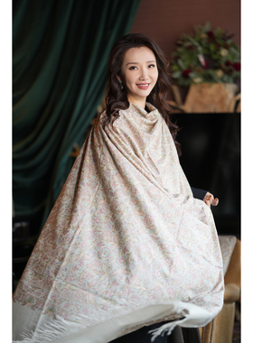 NagarNan-Top Pashmina 荣誉面料工坊超美满绣刺绣克什米尔