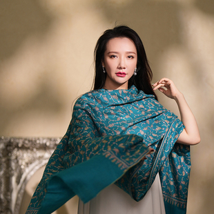 NagarNan-X系列收藏级至纯年份 满绣 那家楠手工羊绒披肩围巾