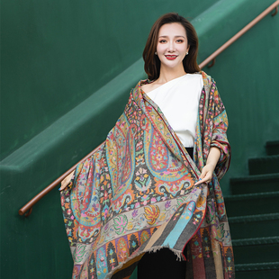 NagarNan-CXN&CAN咖标X系列Gents欧式炭黑大腰果披肩围巾10341#