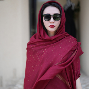 NagarNan-P年份系列pashmina 100X200水钻那家楠手工羊绒披肩围巾