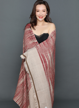 NagarNan-GI毯子蓝色格纹 Design Tartan Dark那家楠手工羊绒披肩