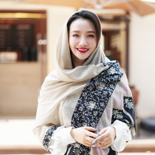 NagarNan-Pashmina系列 年份绣片 那家楠手工羊绒披肩围巾