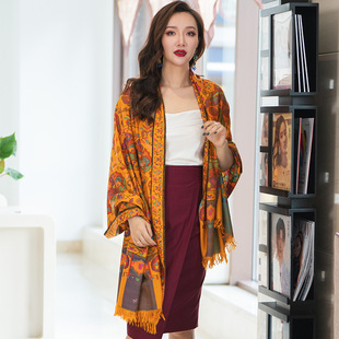 NagarNan-Pashmina系列古花型kani卡尼 那家楠手工羊绒披肩围巾