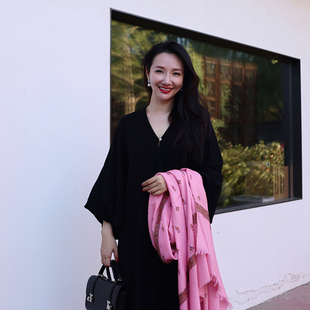 NagarNan-精品点缀绣Pashmina手工刺绣那家楠羊绒披肩围巾