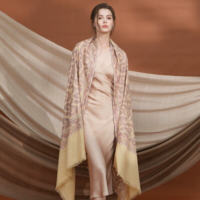 古董克什米尔手工羊绒披肩