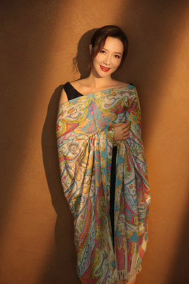 NagarNan-Pashmina系列GI手纺线卡尼欧式油画风格那家楠披肩围巾