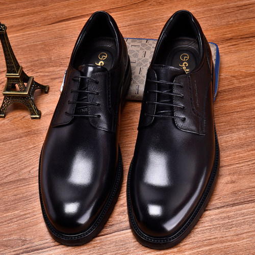 金利来亮面系带商务正装皮鞋男