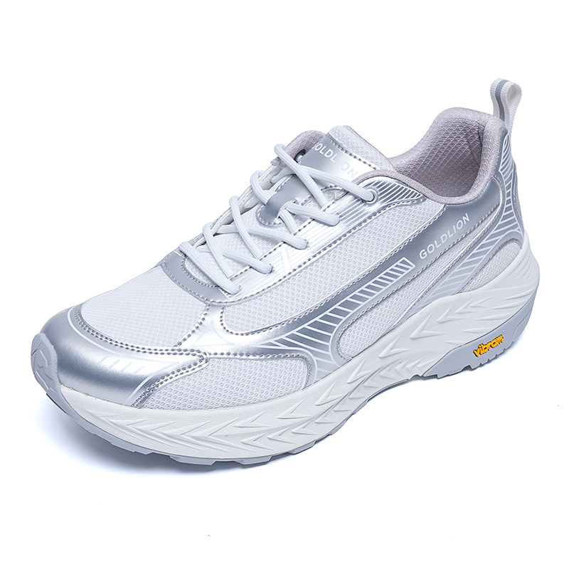 金利来厚底运动网面休闲鞋男白色