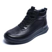 男棉鞋 金利来男鞋 短靴 专柜正品 加绒厚底高帮休闲皮鞋 2024冬季 新款