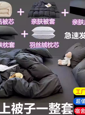纯色双拼水洗加厚保暖四季被春秋