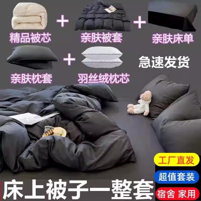 纯色双拼水洗加厚保暖四季被春秋