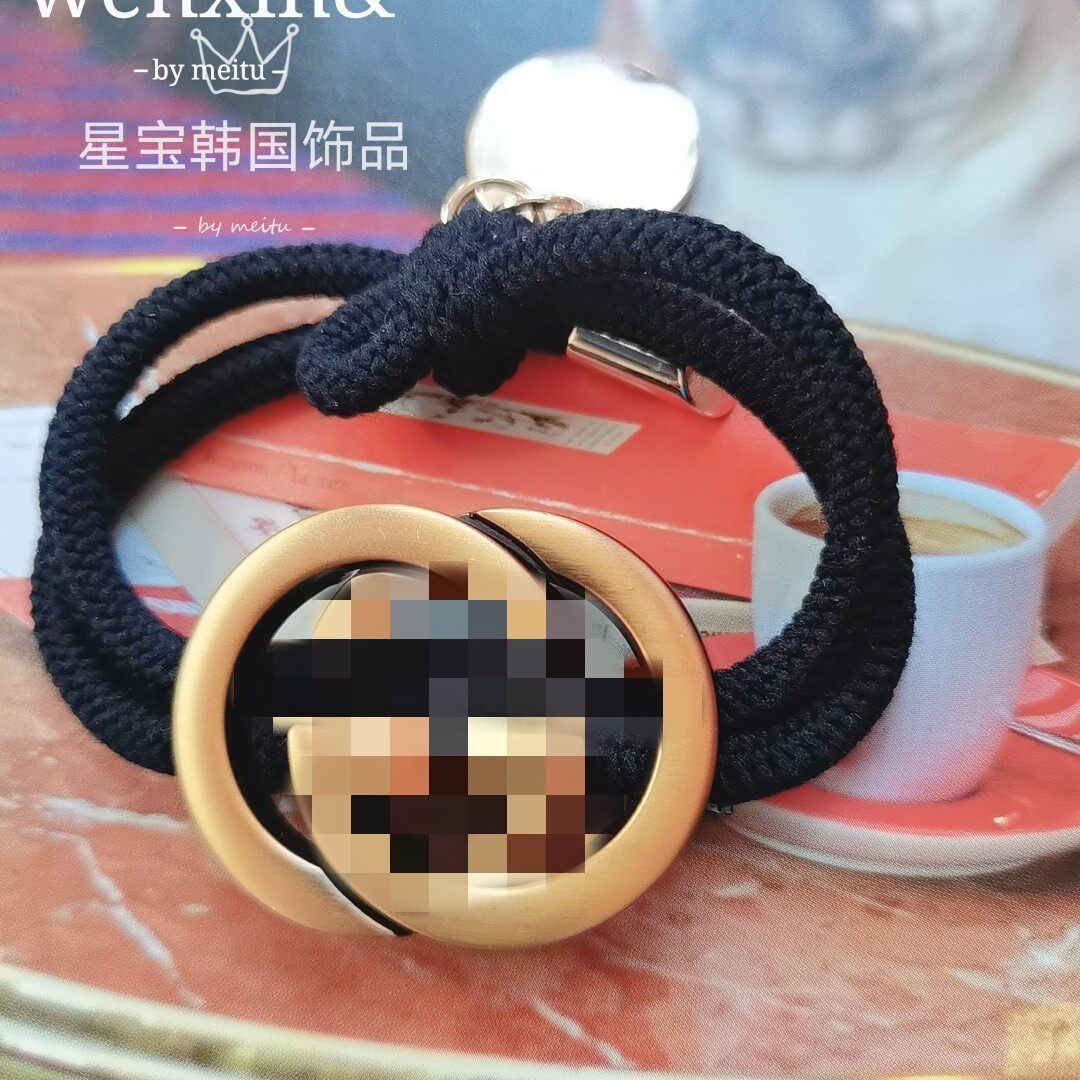 东大门时尚复古金属质感发绳头绳女ins风网红双GC发圈头绳扎马尾