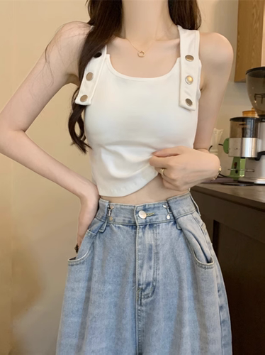 夏季运动吊带背心无袖外穿内搭打底宽肩美背带胸垫遮副乳免穿内衣