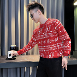 MY815-P68控9826年货大红色本命年卡通马针织衫圆领打底衫毛衣A，男装T恤，星座308A