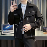 JK1557-P118控158韩版痞帅廓形西服领西装上衣夹克外套A，男装夹克，星座308A